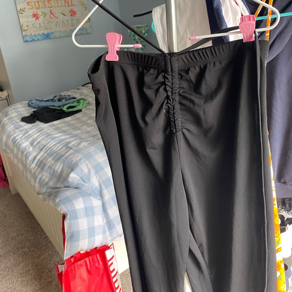 Shein black wrap around pants